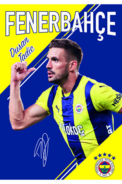 Fenerbahçe FENERBAHÇE 2024-2025 DUSAN TADIC İMZALI POSTER 56X80 STATİK KAĞIT YAPIŞKANSIZ LİSANSLI ÜRÜN