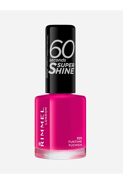 Rimmel 60 Seconds Super Shine Nail Polish, 323 Fun time Fuchsia, 8 ml - 0.25 fl oz