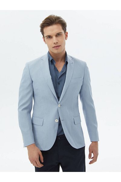 Kip Jachetă albastru deschis drept slim fit