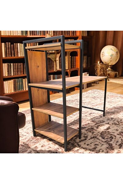 kapella LÜKS RAFLI ÇALIŞMA MASASI OFİS MASASI BİLGİSAYAR MASASI KİTAPLIKLI 3 RAFLI CEVİZ 120 CM*52 CM*72CM