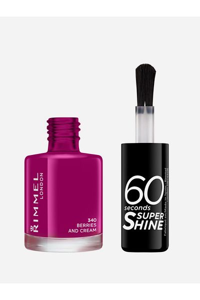 Rimmel 60 Seconds Super Shine Nail Polish 340, Berries And Cream, 8 ml - 0.25 fl oz