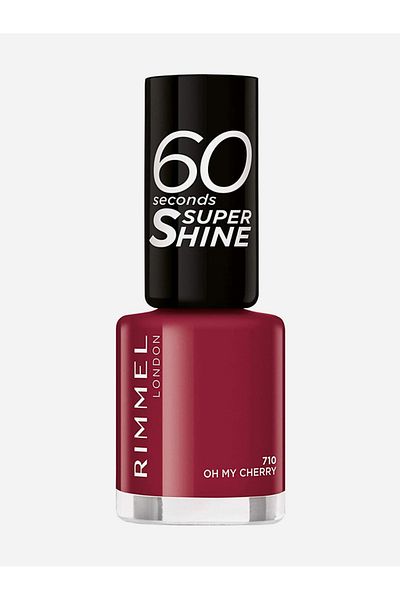 Rimmel 60 Seconds Super Shine Nail Polish 710 Oh My Cherry, 8 ml - 0.25 fl oz