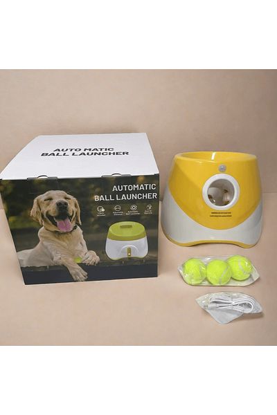 Choice M Orange Dog Launcher Automatic Dogs Chase Toy Tennis Throwing Pinball Machine Fun Interactive Throw
