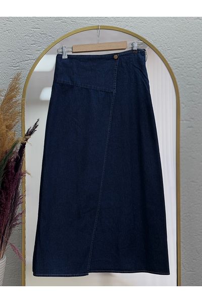 Ebrar Store Aleda Piece Denim Skirt-Ml2064 Denim Color