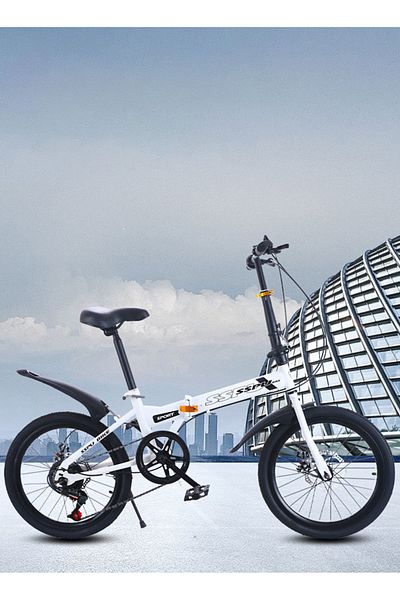 ETG 20in Folding Bike, 7 Speed Foldable City Bike, Carbon Steel Bicycle for Adults, Foldable Bicycle