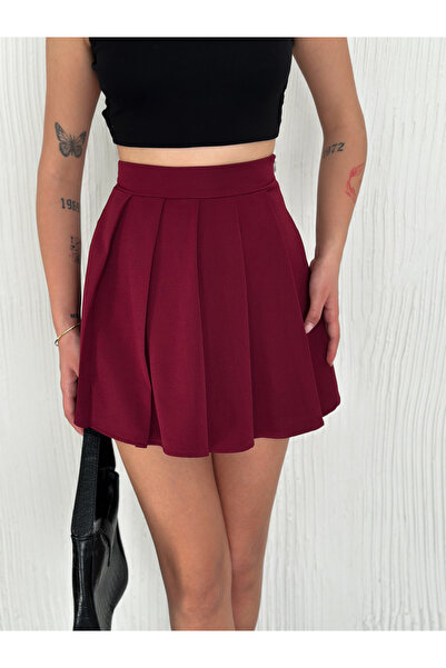 Gugus PANTALONI SCURT/FUSTA DE DAMA PLISATE ÎNCHIDERE FERMOAR MODEL TREND