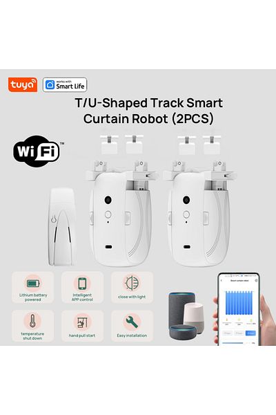 Choice روبوت الستارة الذكي WIFI-TU-Double Tuya مع تطبيق WiFi للتحكم عن بعد/التحكم الصوتي (Alexa Google Siri)ForT