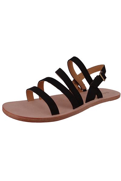 El Naturalista Damen Sandalen Coratina Zehentrenner N5711 Schwarz Black Leder mit Comfort-Last