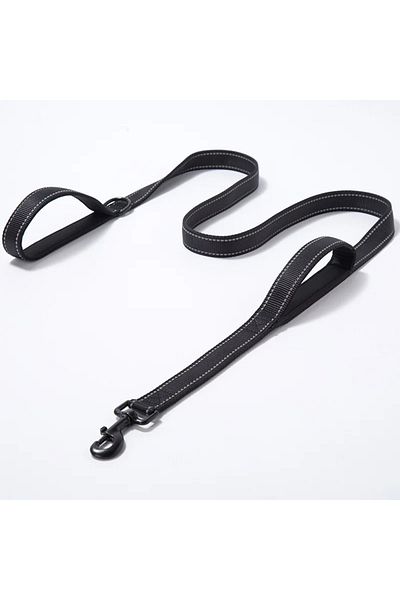 Choice L-150cm Black Dog Leashes Outdoor Travel Dog Training Chain Heavy Duty Double Handle Lead for Greate