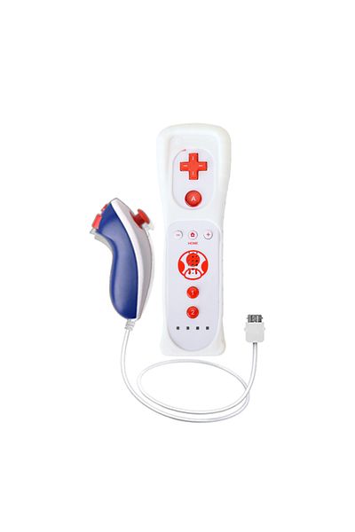 NVPONE Blue white 1 pair with Nunchuck Controller Set Motion Plus Remote Controller Wii Remote Controller G