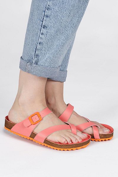 Jump 50008 Single Buckle Salmon Pink Women's Flip Flops