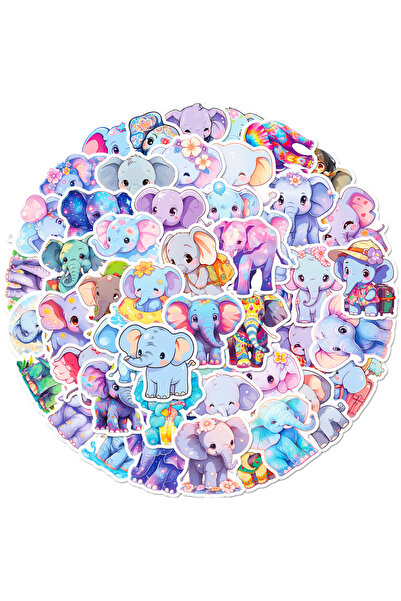 Choice مجموعة ملصقات فيل مكونة من 50 قطعة، 50 قطعة من ملصقات الحيوانات اللطيف...