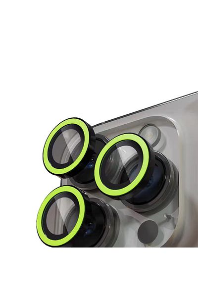 Choice 15pro 15proMax(3pcs Fluorescent green For iPhone 15 14 Pro Max Camera Lens Protectors Luminous Camer