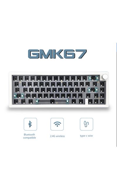 ZUOYI No Switch Gmk67 White Gmk67 65% Gasket Bluetooth 2.4g Wireless Hot-swappable Customized Mechanical K