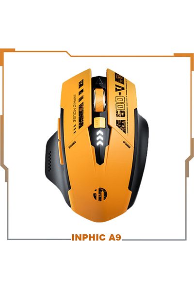 Choice Yellow Inphic A9 2.4g Bluetooth Rechargeable Wireless Silent Gaming Mouse Three-mode Mecha Style
