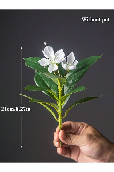 Choice 21cm  White 21-40cm Artificial Azaleas Plants Fake Rubber Tree Tropical Palm Leaves Faux Ficus with