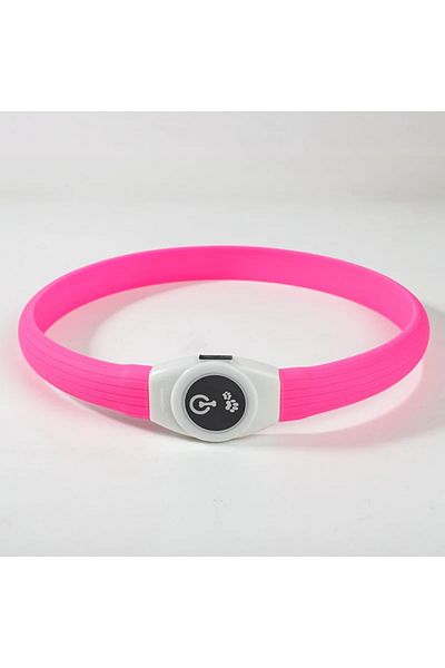 Choice 65cm Pink Collar New Led Luminous Dog Collar Pvc Waterproof , For Large Medium Small Dogs Collar Usb