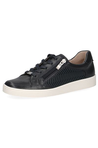 Caprice Damen Low Sneaker Low Top G-Weite 9-23551-42 Blau 860 Ocean Soft Co. Leder mit CAP Airmotion & CAP A