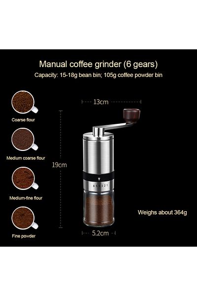 Choice 6 Gears Manual Coffee Grinder High Quality Hand Coffee Mill With Ceramic Grinding Core Adjustable Ho