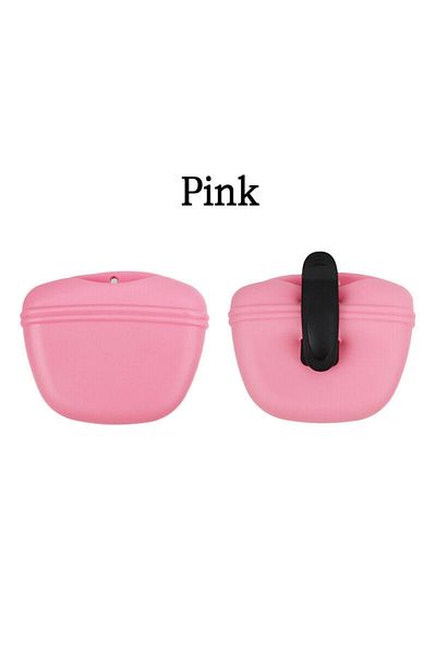 Choice Pink Silicone Dog Treat Bag Pet Portable Dog Training Waist Bag Outdoor Feeder Puppy Snack Pouch Foo