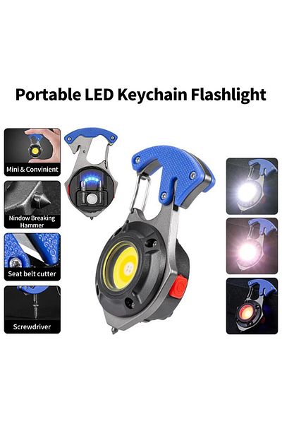 GGBEE Cob Keychain Light Mini Cob Portable Keychain Flashlight 7 Lighting Modes Emergency Lamp With Screwd