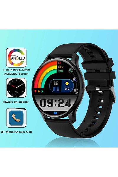 Choice black SENBONO Men Smart Watch HK89 1.43 AMOLED Answer Make Call Watch Always On Display IP68 Waterpr