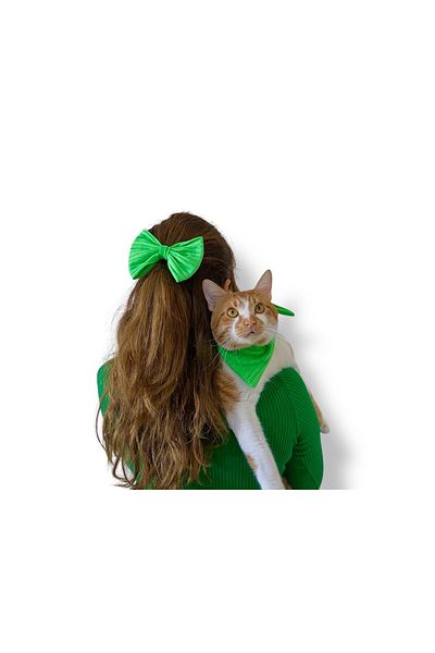 Tüylü Tezgah Cat and Small Breed in Dog Scarf Mass, Buckle and Scarf Set