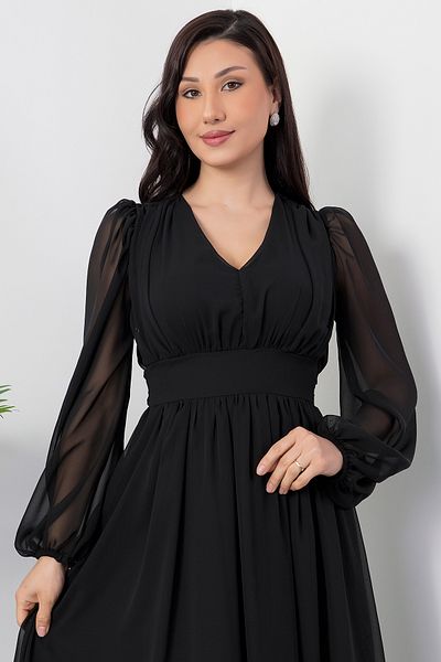 PULLIMM Rochie din șifon cu cravată la spate DKS1227