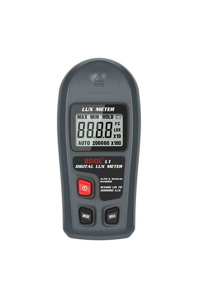 BSIDE L1 Digital Lux Meter Illuminometer 0~200,000lux LCD Pocket Light Meter Lux/FC Measure Tester Sensor