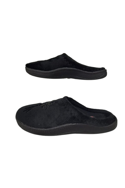 GEZER Black Floral Patterned Indoor Daily Slippers