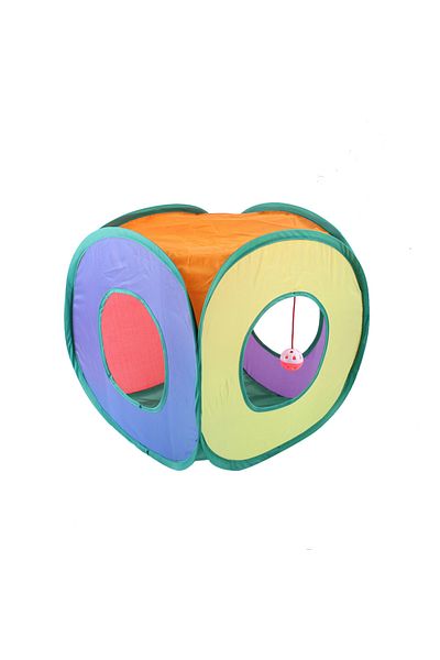 Choice M Multicolor Square Cat Rainbow Tunnel Store Folding Pet Drill Bucket Cat Toys