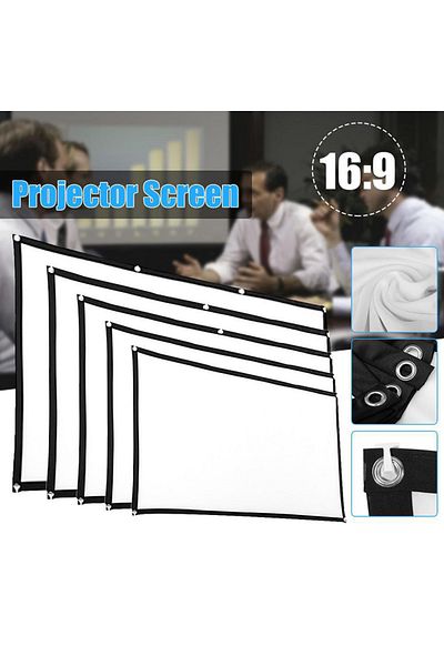 APWIKOGER 100 inch 16:9 Simple Projector Curtain 60/72/84/100/120/150 inch Portable HD Display Screen Home Cin