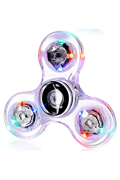 Choice لعبة تخفيف التوتر EDC ذات الضوء LED المضيء من الكريستال الأبيض، سبينر يدوي يتوهج في الظلام