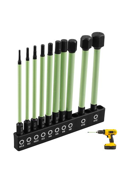 Choice 10Pcs 10Pcs 1/4inch Hex Head Allen Wrench Drill Bit Set Metric Screwdriver Electric Power Drill Adap