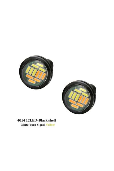 Choice White Yellow 2X Eagle Eye LED Daytime Running Light 23MM 4014 12SMD Turn Signal Lamp DRL Backup Reve