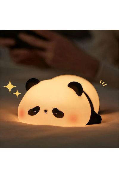 YzzYzz Panda Lamp Cute LED Night Light Panda Sheep Rabbit Silicone Nightlights Timing USB Rechargeable For