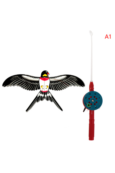 Choice طائرة ورقية صغيرة من البلاستيك للأطفال برسوم كرتونية A1 + قضيب صيد بفر...