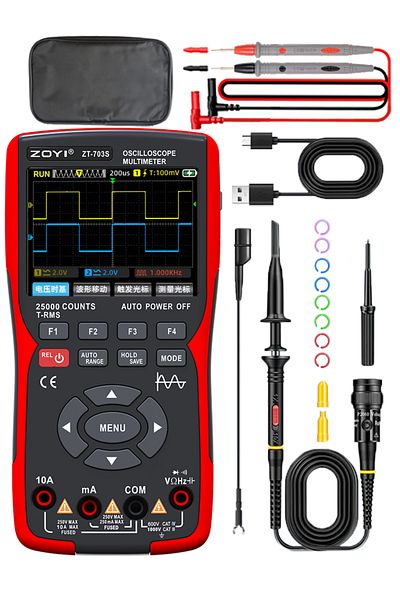 ZOYI ZT-703S package1 ZOYI color screen handheld dual-channel oscilloscope Multimeter 703s auto repair in