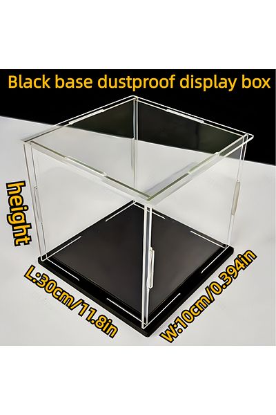 Choice height 10cm 30x10 1pcs, black base acrylic display box, suitable for toy dolls, collectibles, and si