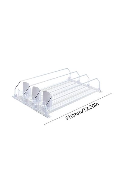 APWIKOGER White 310mm 3 sets Canned Beverage Push Rack Drink Organizer Dispenser Spring Push Adjustable Width