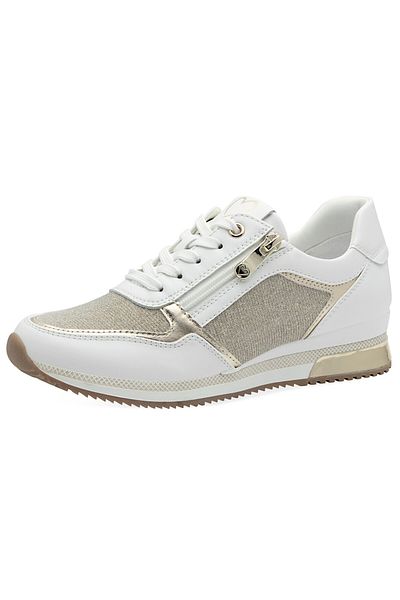 Marco Tozzi Damen Low Sneaker Low Top 2-23713-41 Weiß 137 White Gold Textil/Synthetik