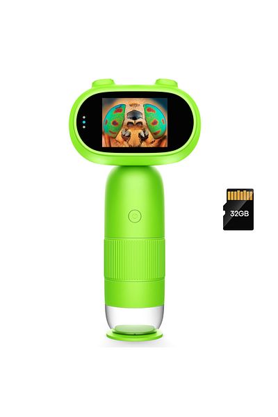 RIEVBCAU 1000x With 32gb Card Handheld Digital Microscope With 2" Ips Screen 1000x Microscope For Ki