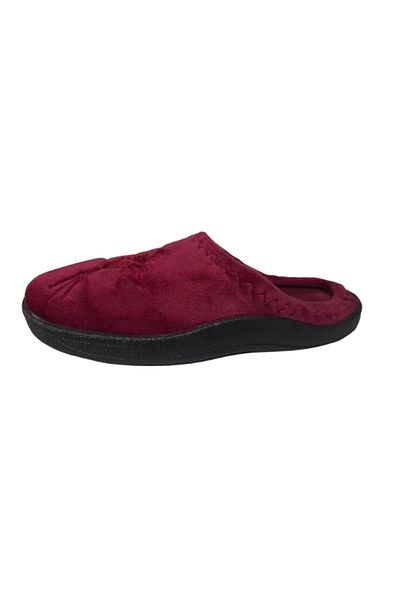 GEZER Burgundy Floral Patterned Indoor Daily Slippers