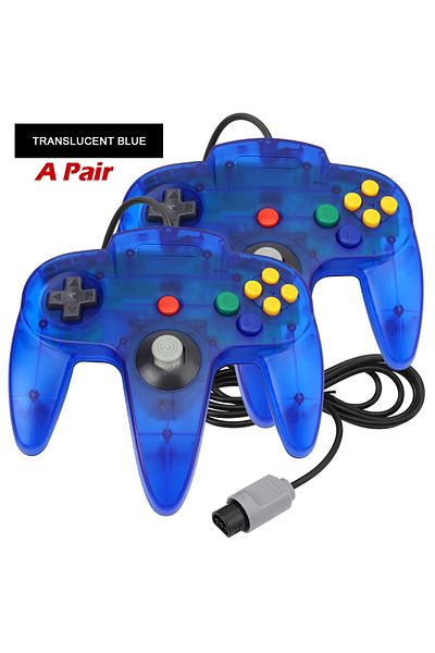 Choice Transparent Blue 2PCS/Pair Wired Gamepad For N64 Wired Joypad Controller for N64 Classic Joystick Re
