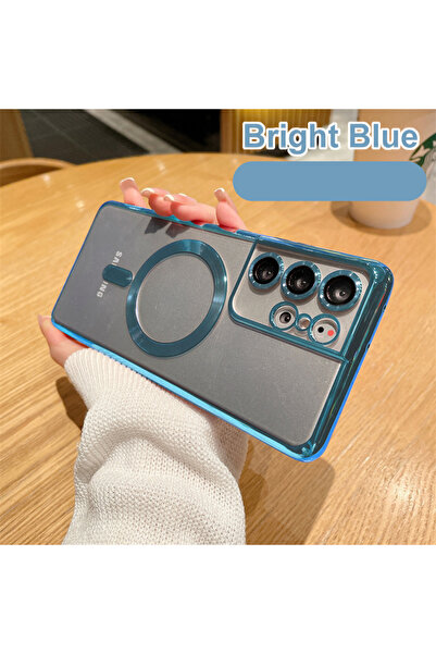 Choice غطاء مغناطيسي لاسلكي أصلي باللون الأزرق الفاتح لهاتف S24 Plus من Magsafe لهاتف Samsung Galaxy S21 S