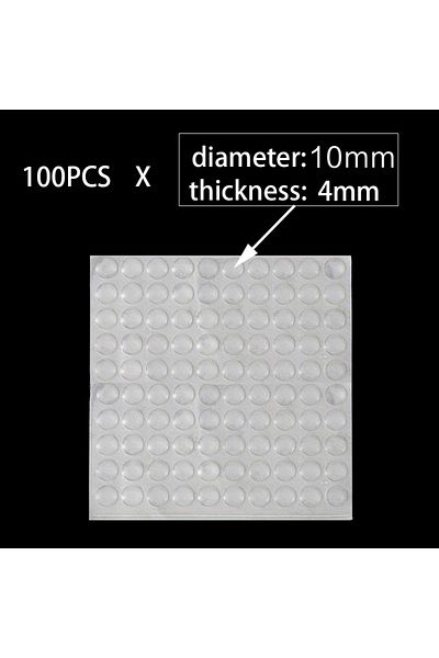 Choice OD10X4mmX100PCS 100Pcs Soft Silicone Rubber Anti Slip Bumpers Feet Pads Damper Buffer Cabinet Bumper