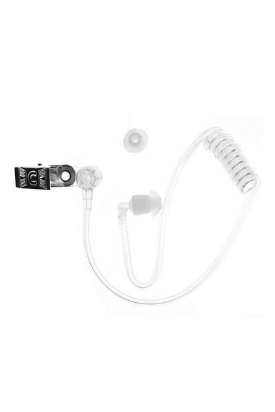 Choice New Replacement Transparent Coil Acoustic Air Tube Earplug With Metal Clip For Two-Way Radio  Ear...