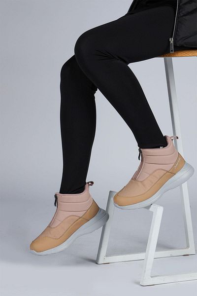 Jump 29177 Roz somon cu fermoar - Cizme casual maro pentru fete