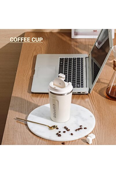 Primo Plus White Vacuum Insulated Coffee Mug 510ml