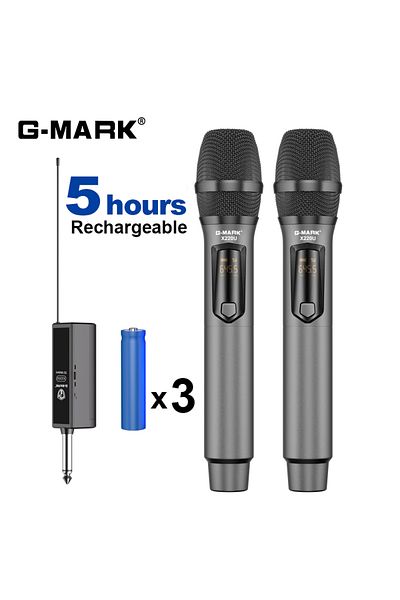 Choice X220U Wireless Microphone G-MARK X220U UHF Karaoke Mic With Rechargeable Lithium Battery Receiver Wo
